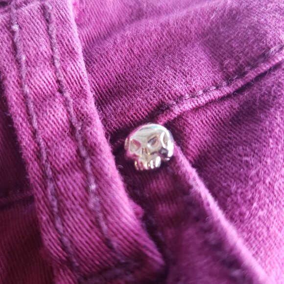 Purple Pink Burgundy Tripp NYC Jeans w T Back Pockets and Criss Cross Details - Picture 8 of 13